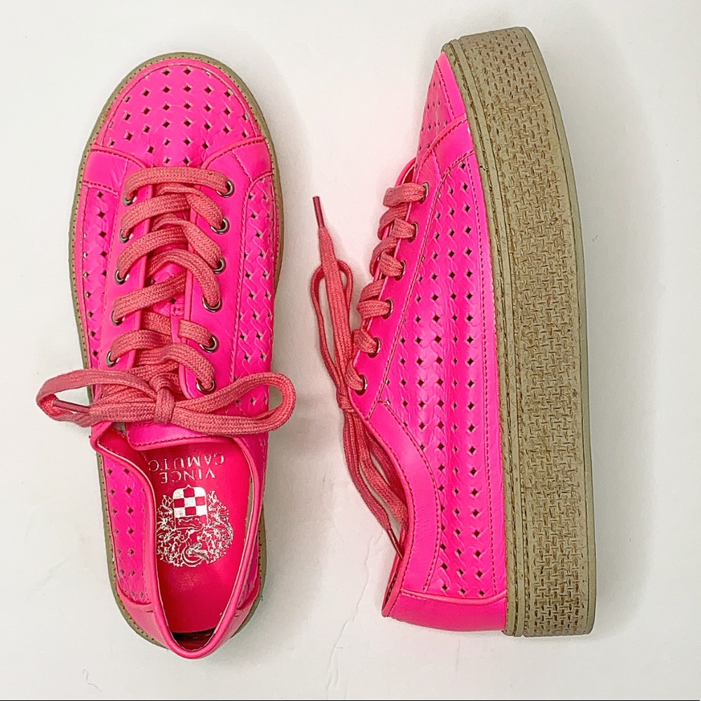 NEW! VINCE CAMUTO calanie pink platform sneakers